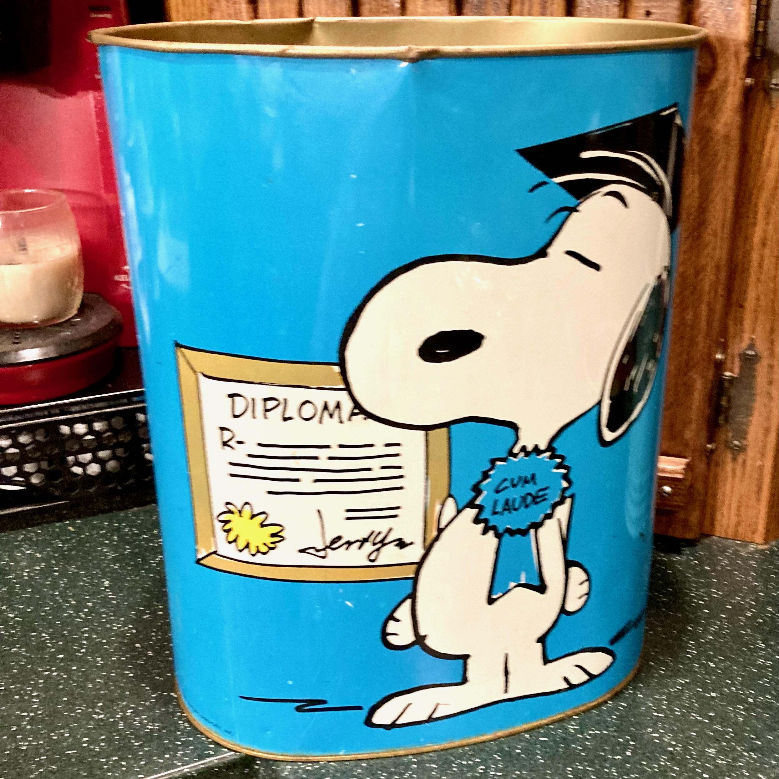 Vintage Peanuts Trash Can - Etsy