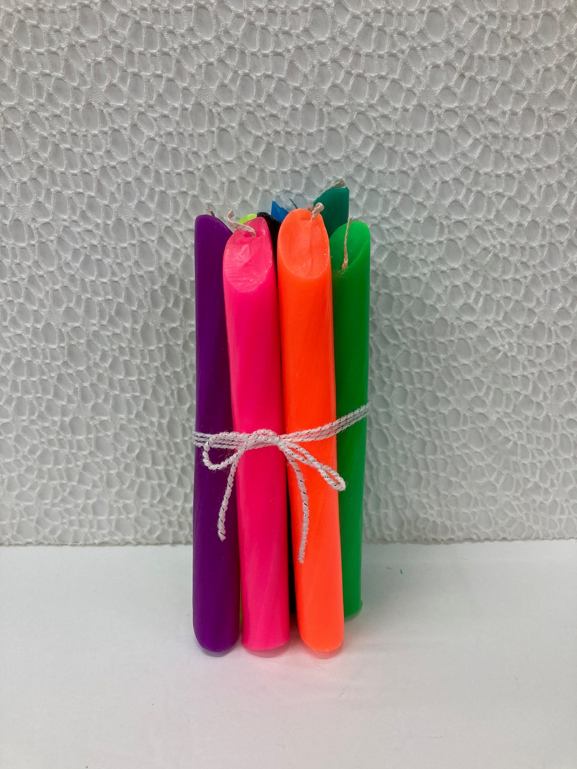 Neon Drip Candle Sticks 8 Rainbow Colors Black New Unused Etsy