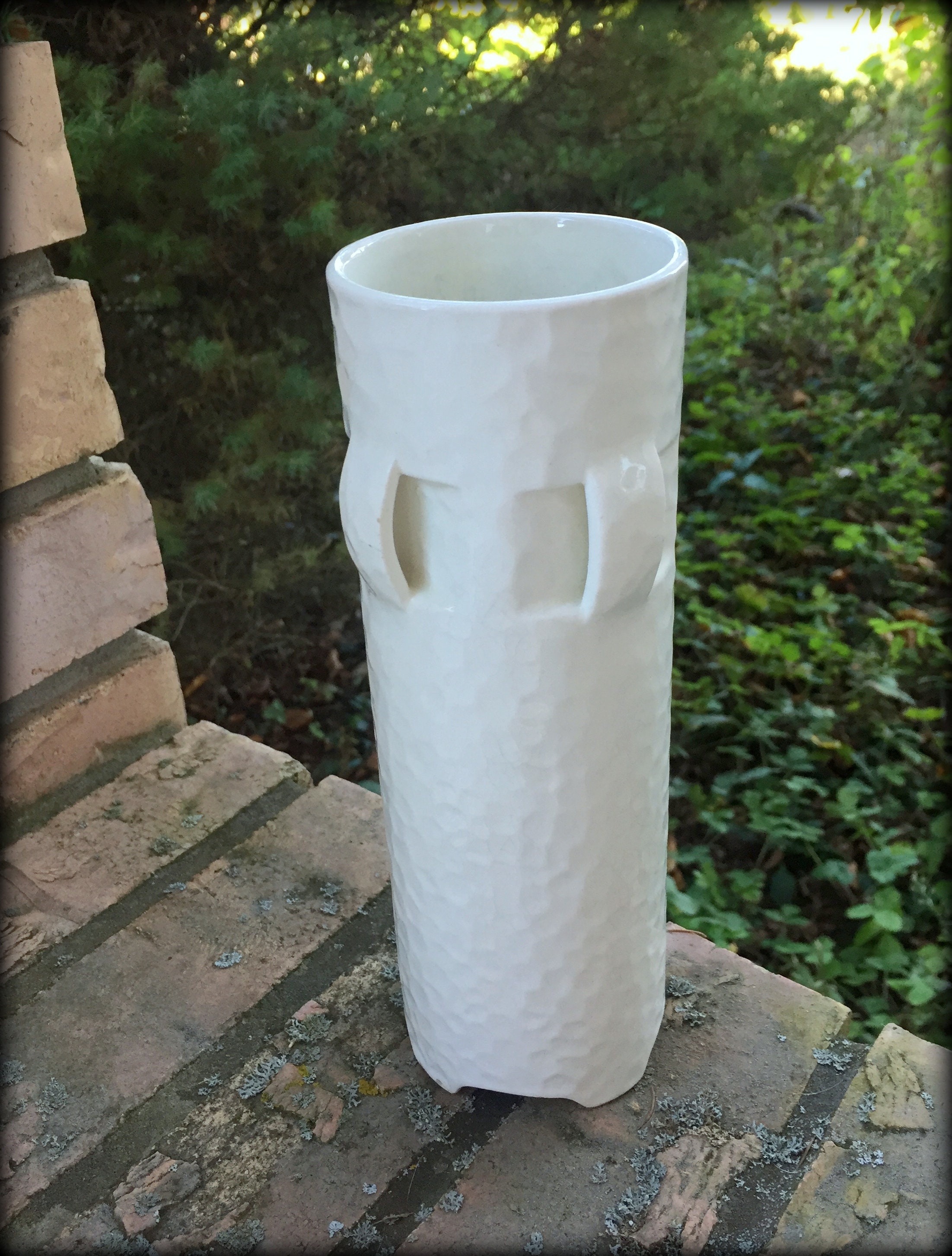 Antique Max Roesler Vase. Art Deco Footed Column Vase. White | Etsy