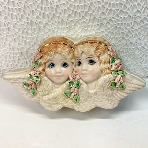 Ethereal Angels Trinket Jewelry Box with Lid, Hand Made Flowers, Angelcore Rococo Cherubs Putti