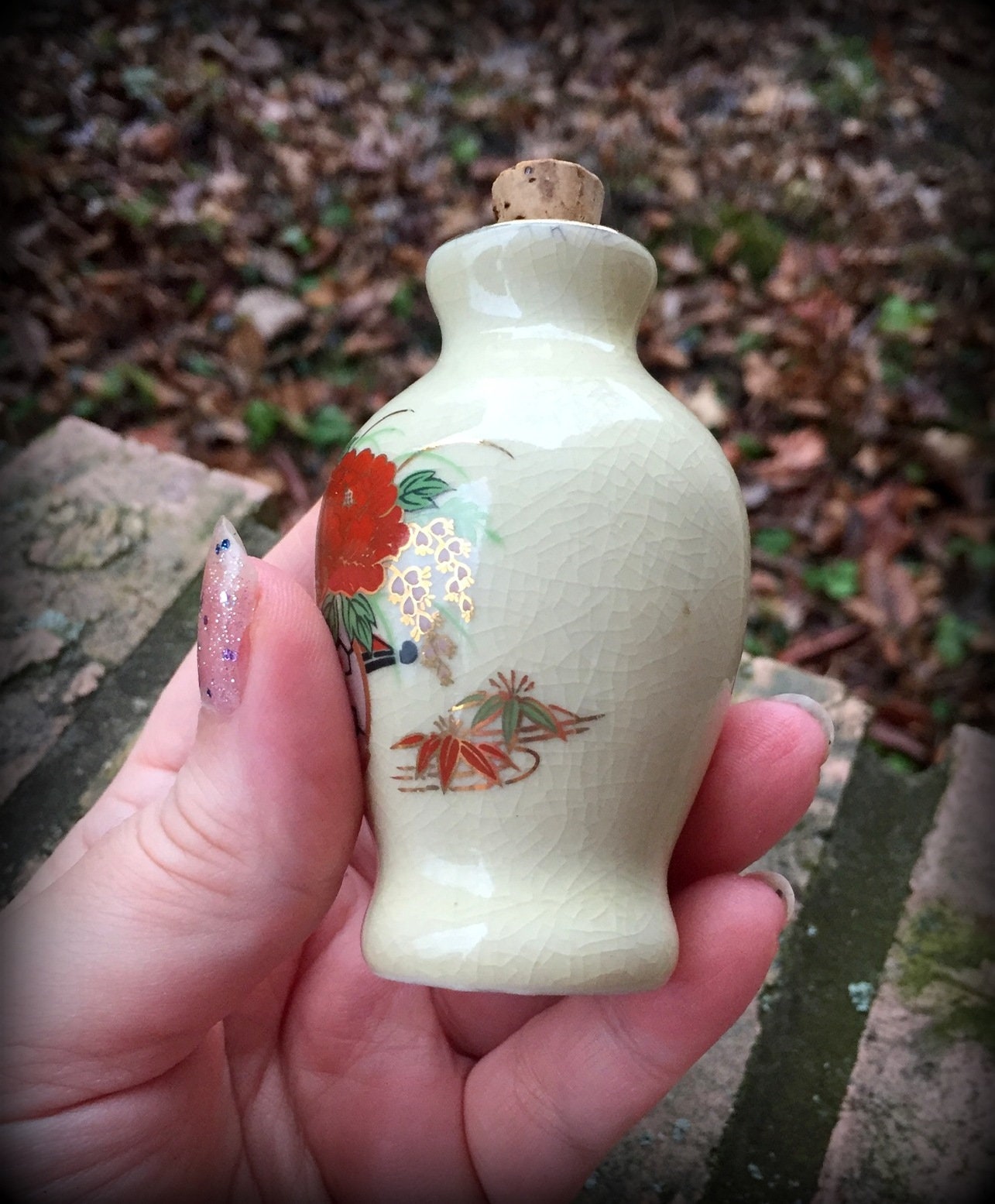 Vintage Perfume Bottle with Cork Stopper and Glass Dauber. Etsy