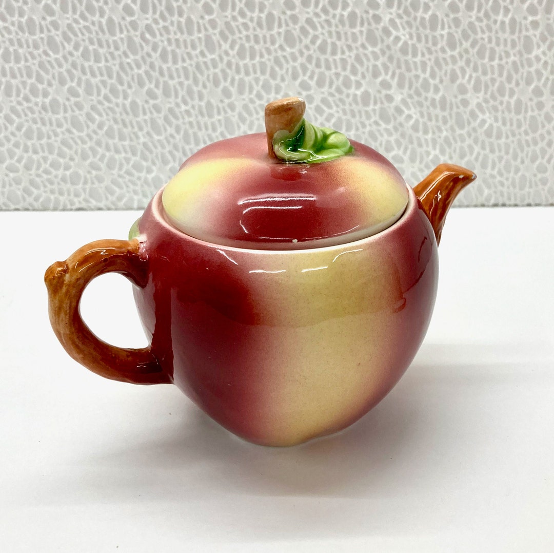 Vintage Lefton Apple Sugar Bowl or Jam Jelly Jar W/ Lid Etsy