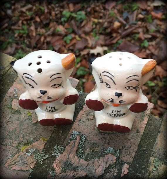 Vintage Bonzo Dog Ceramic Salt and Pepper Shakers, Made in Japan