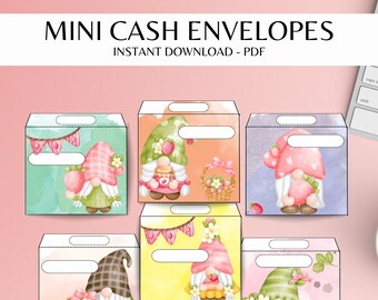 Gnome Mini Cash Envelope PRINTABLE - Tiny envelopes - Cash Envelope System - budget ENVELOPES