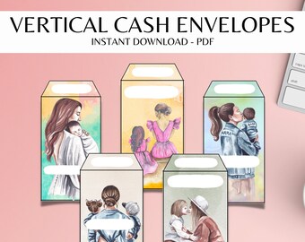 Vertical CASH ENVELOPES | Money Envelopes Printable | Budget Envelopes