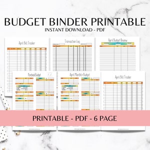 Budget Binder Printable, Monthly Budget, Budget Planner