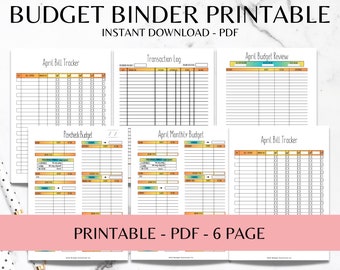 Budget Binder Printable, Monthly Budget, Budget Planner