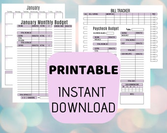 Budget Planner, Budget Printable, INSTANT DOWNLOAD