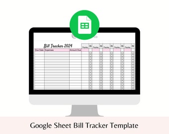 Google Sheets Bill Tracker, Expense Tracker, Budget Template