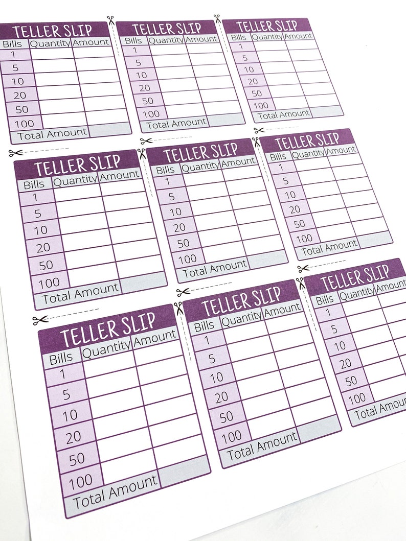 Free Printable Teller Slips Printable Blank World