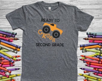 Boys Back to School Shirt - Back to School Shirt – First Day of School Shirt – Kindergarten Shirt – Truck Shirt - Monster Truck Shirt
