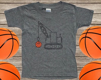 Kids Basketball Shirt - Basketball Shirt - Boys Basketball Shirt – Basketball Party – Basketball Birthday - Truck Shirt - Construction Shirt