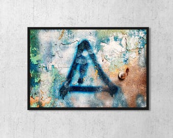 The Vanished Sign Photographic Print - Street Art Tags, Urban Art (Digital Download)