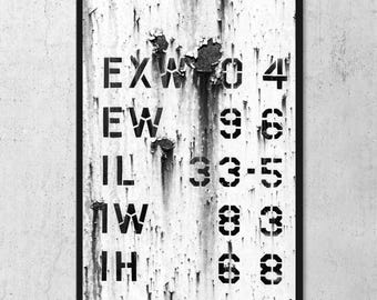 Fading Codes - Rustic Metal Photography Print, Abstract Wall Art (Digital Download)