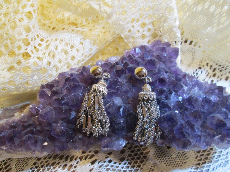Signed Vintage Monet clip-on earring dangles