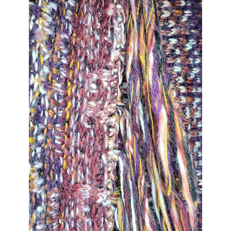 Cárdigan abierto de punto con flecos color burdeos talla XS de Free People imagen 9