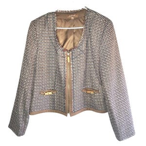 Elle Tracy Sz 14 Zip up Blazer w bamboo accents