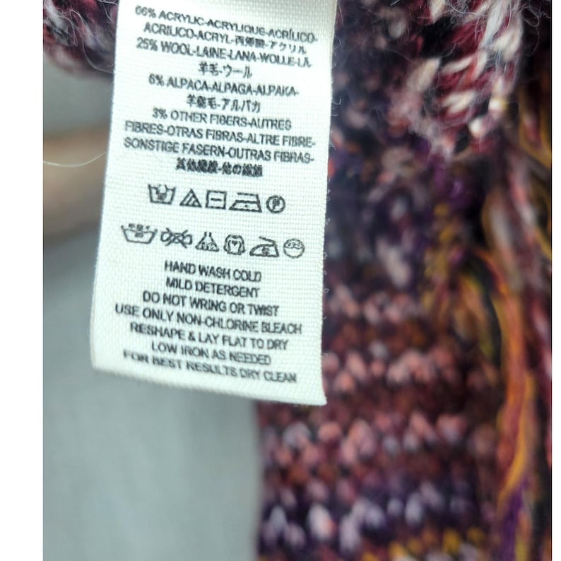 Cárdigan abierto de punto con flecos color burdeos talla XS de Free People imagen 5