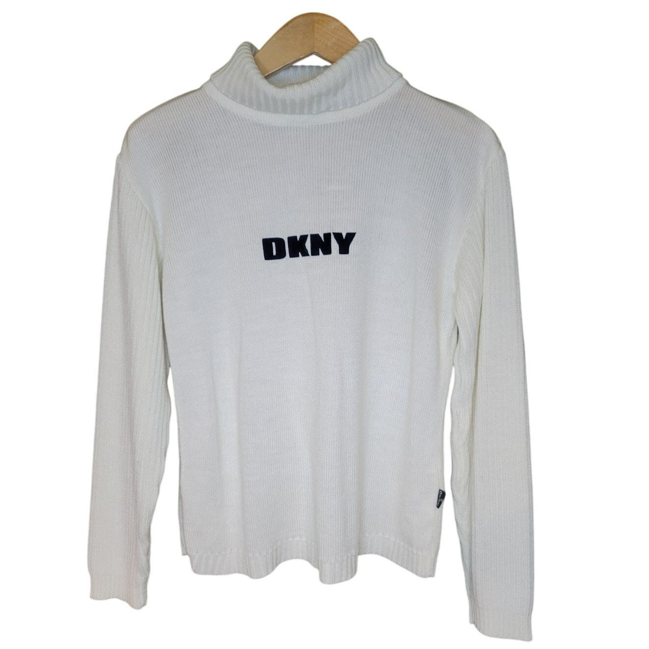 90s Vintage DKNY Tutleneck White Pullover Sweater - Etsy Canada