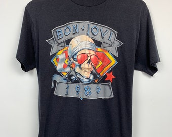 Original Bon Jovi 1987 World Tour Vintage T-shirt Made in USA Size
