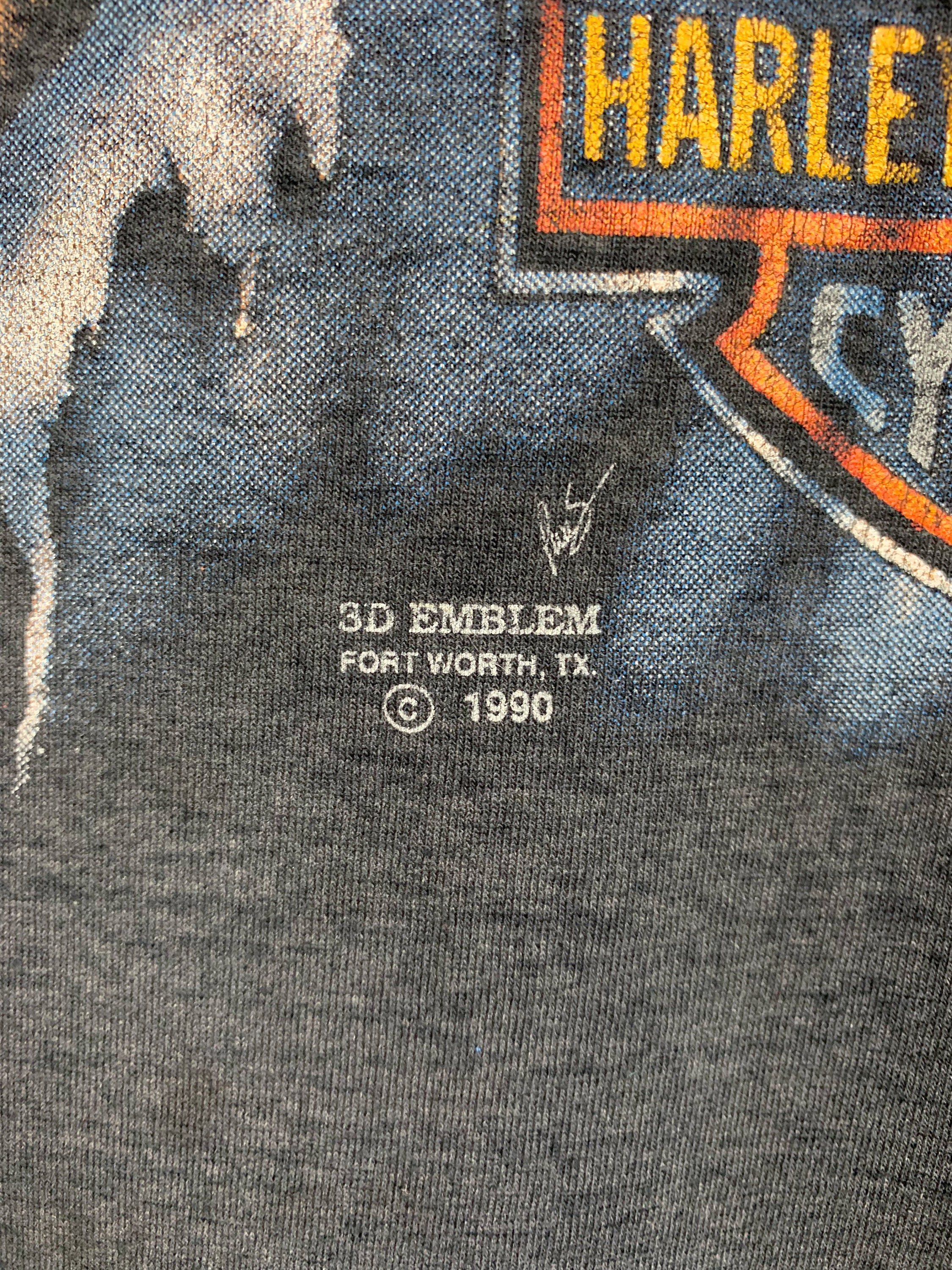Vintage Harley Davidson 3D Emblem 1990 Eagle T Shirt - Etsy