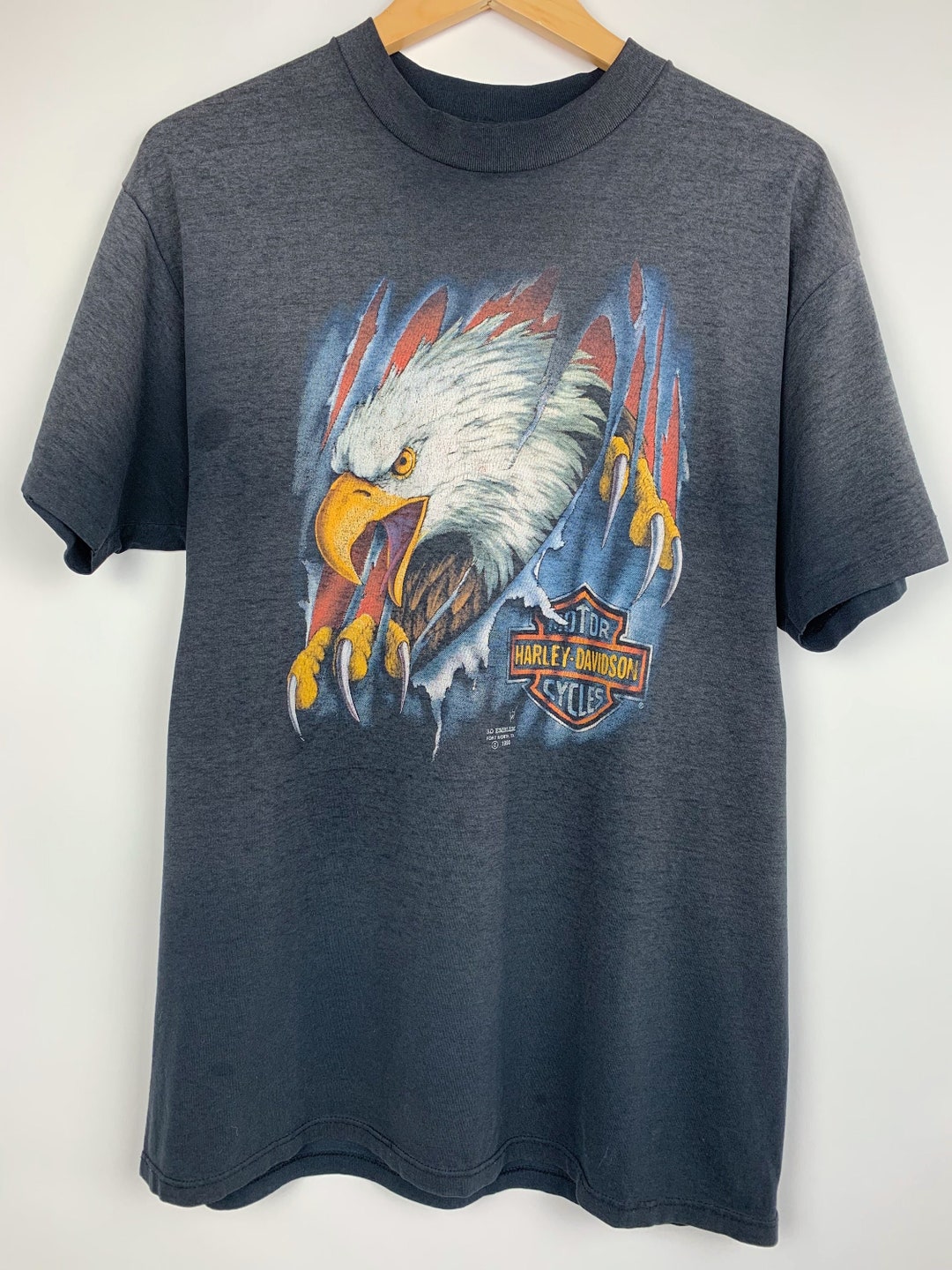 Vintage Harley Davidson 3D Emblem 1990 Eagle T Shirt - Etsy
