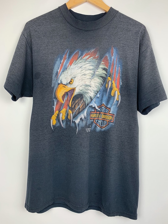 Vintage Harley Davidson 3D Emblem 1990 Eagle T Shirt - Etsy