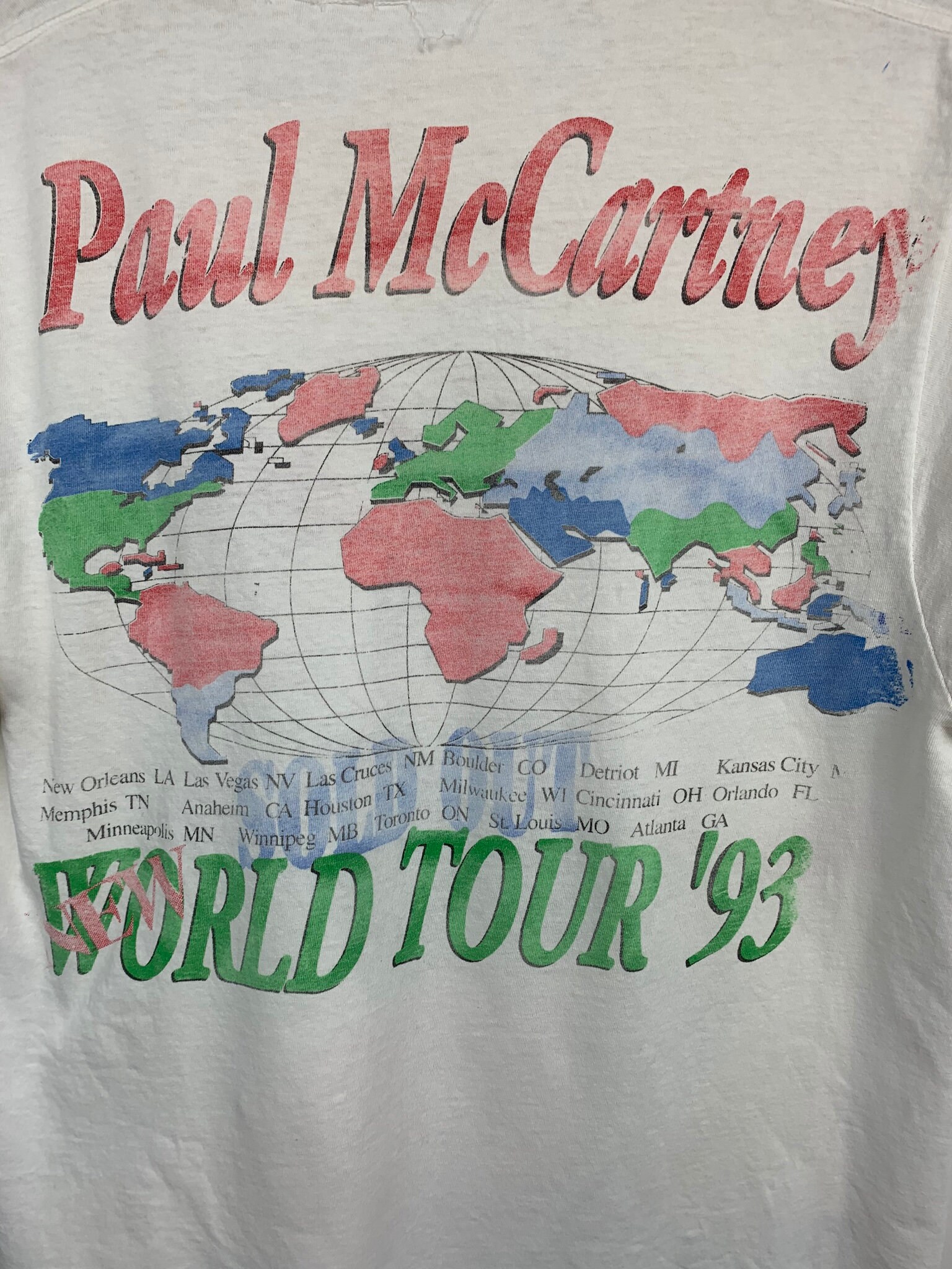 Vintage Paul Mccartney World Tour 1993 Band T Shirt Beatles - Etsy