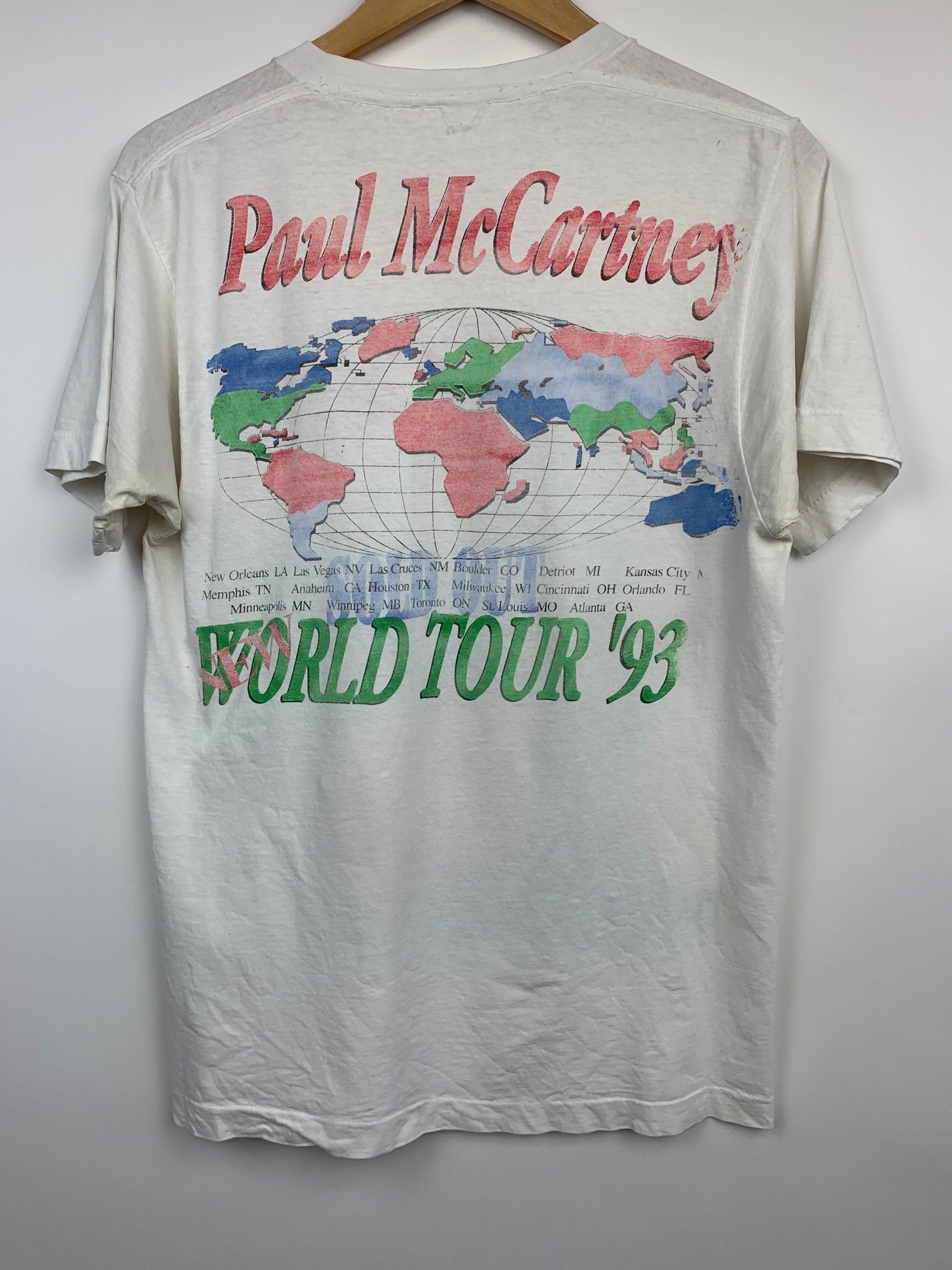 Vintage Paul Mccartney World Tour 1993 Band T Shirt Beatles - Etsy