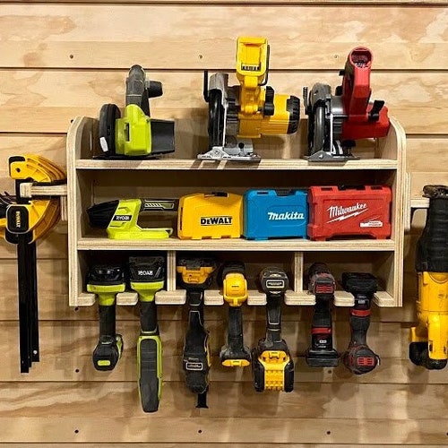 Cordless Drill Storage Battery Charging Station Wall Mounted - Etsy