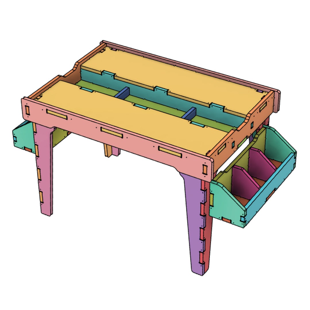 CNC Files for Wood Kids Building Bricks Table, CNC Project Childrens
