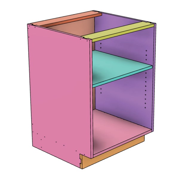 24" Shop Cabinet Carcass CNC Files , Woodworking Shop Cabinet Plans,  Fusion 360 STEP dxf eps svg illustrator design files