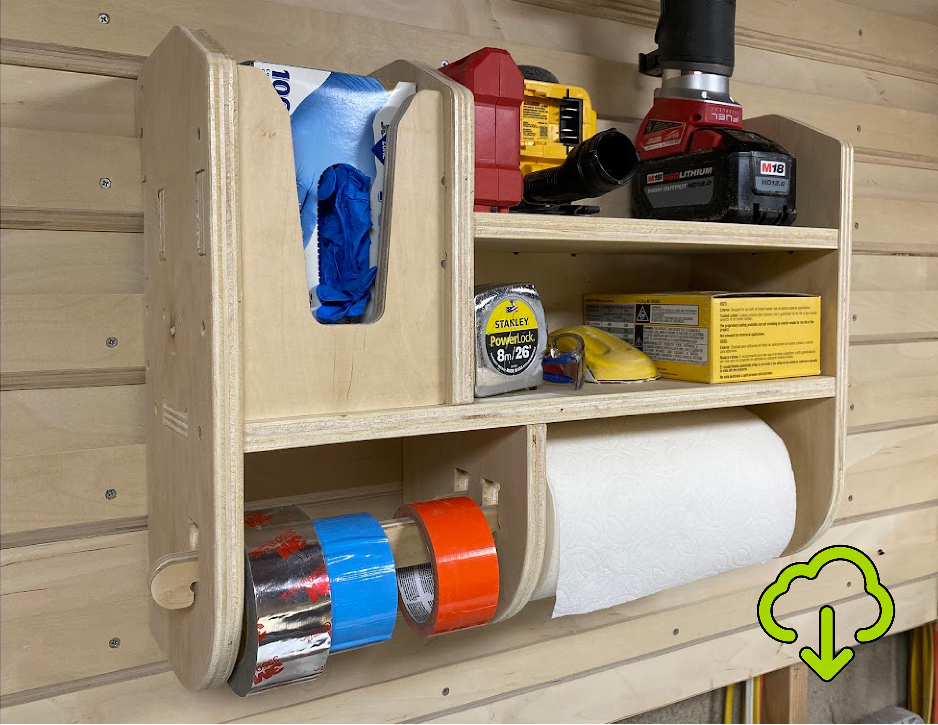 CNC Files for Wood French Cleat Paper Towel Glove Storage Cabinet