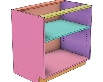 36" Shop Cabinet Carcass CNC Files , Woodworking Shop Cabinet Plans,  Fusion 360 STEP dxf eps svg illustrator design files