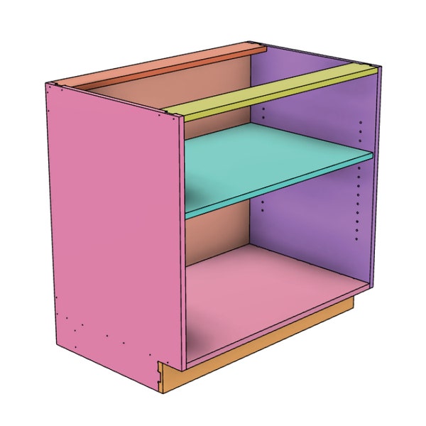 36" Shop Cabinet Carcass CNC Files , Woodworking Shop Cabinet Plans,  Fusion 360 STEP dxf eps svg illustrator design files