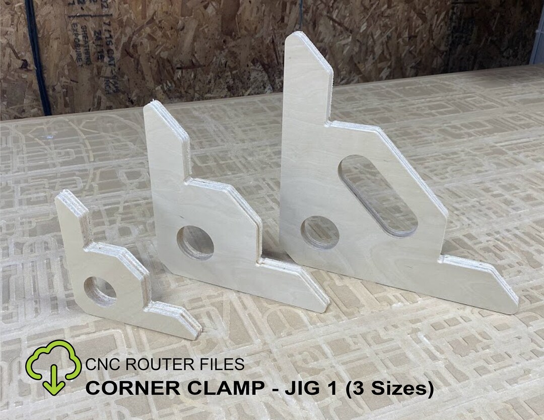 Corner Clamp Jig CNC Router Files, Squares, Pack of Multiple