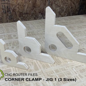 Corner Clamp Jig CNC Router Files, Cabinet Squares, Pack of Multiple Size Corner Clamp Jigs, Fusion 360 SVG DXF step and illustrator files