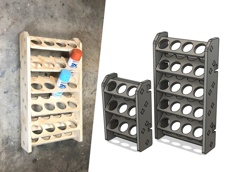 CNC Digital Design File Spray Can Wall Storage Rack Spray Etsy