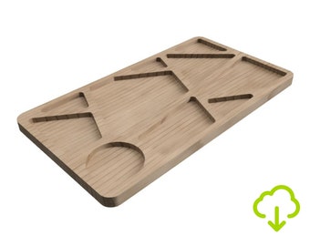 Bandeja de servir bandeja de arquivo de roteador CNC, arquivo de modelo 3D, arquivo de impressora 3D, arquivos stl Fusion360 step