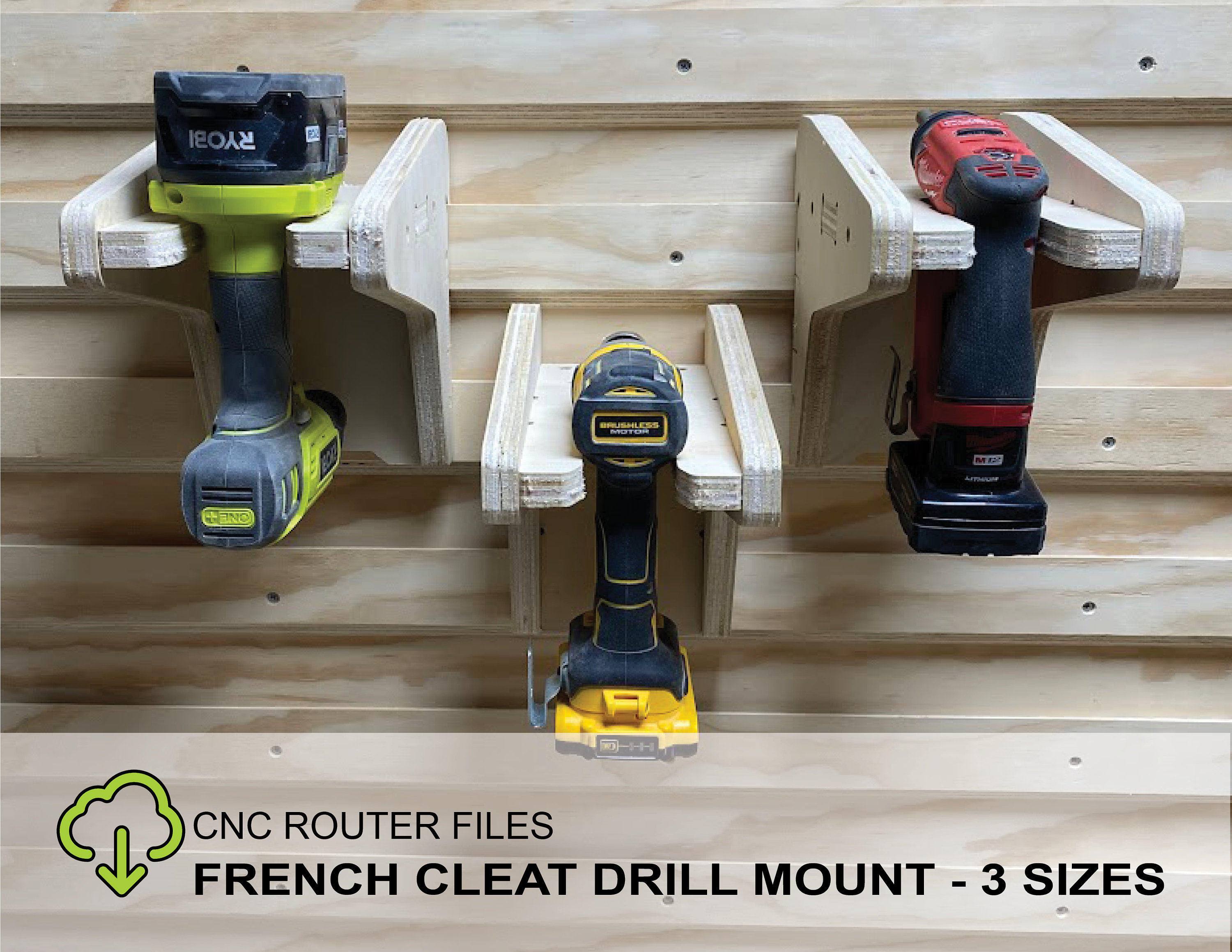 CNC Router Files French Cleat Drill Impact Mounting Brackets Vectric ...