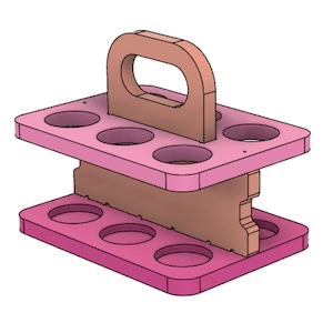 Beer Bottle Caddy Tote SVG DXF CNC Router Files, cnc Router Your Beer Caddy, Fusion 360 step eps file