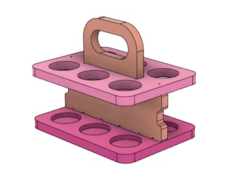 Beer Bottle Caddy Tote SVG DXF CNC Router Files, cnc Router Your Beer Caddy, Fusion 360 step eps file