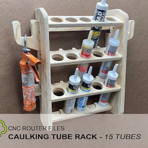 CNC Router Files Caulk Tube Holder 15 Tubes, CNC Files for Wood Caulk ...