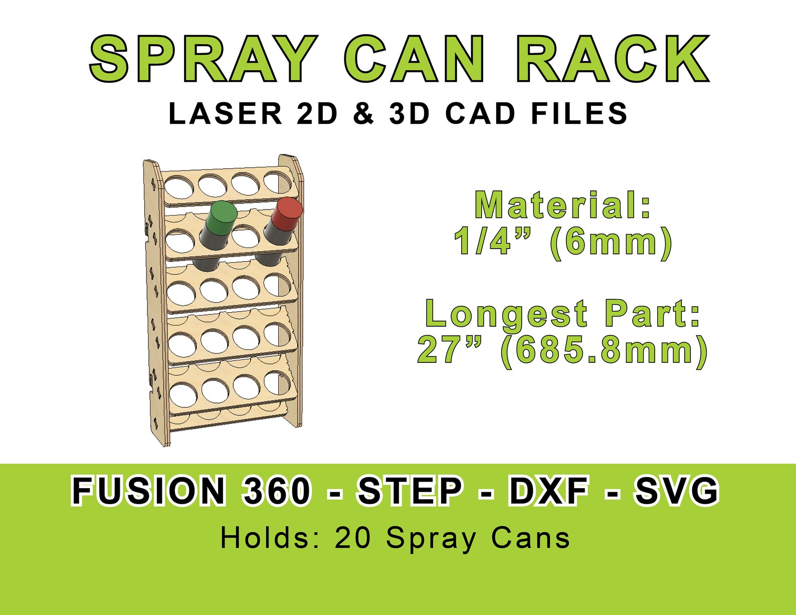 Paint Spray Rack Sticker Design Laser Cut Files Spray Paint Can Rack, Spray Paint Aerosol Can Lube ...