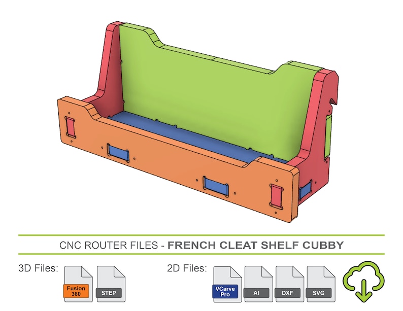Cubbi Network Router CNC Router Files French Cleat Shelf Cubby Rack - CNC Router Files Shelf ...