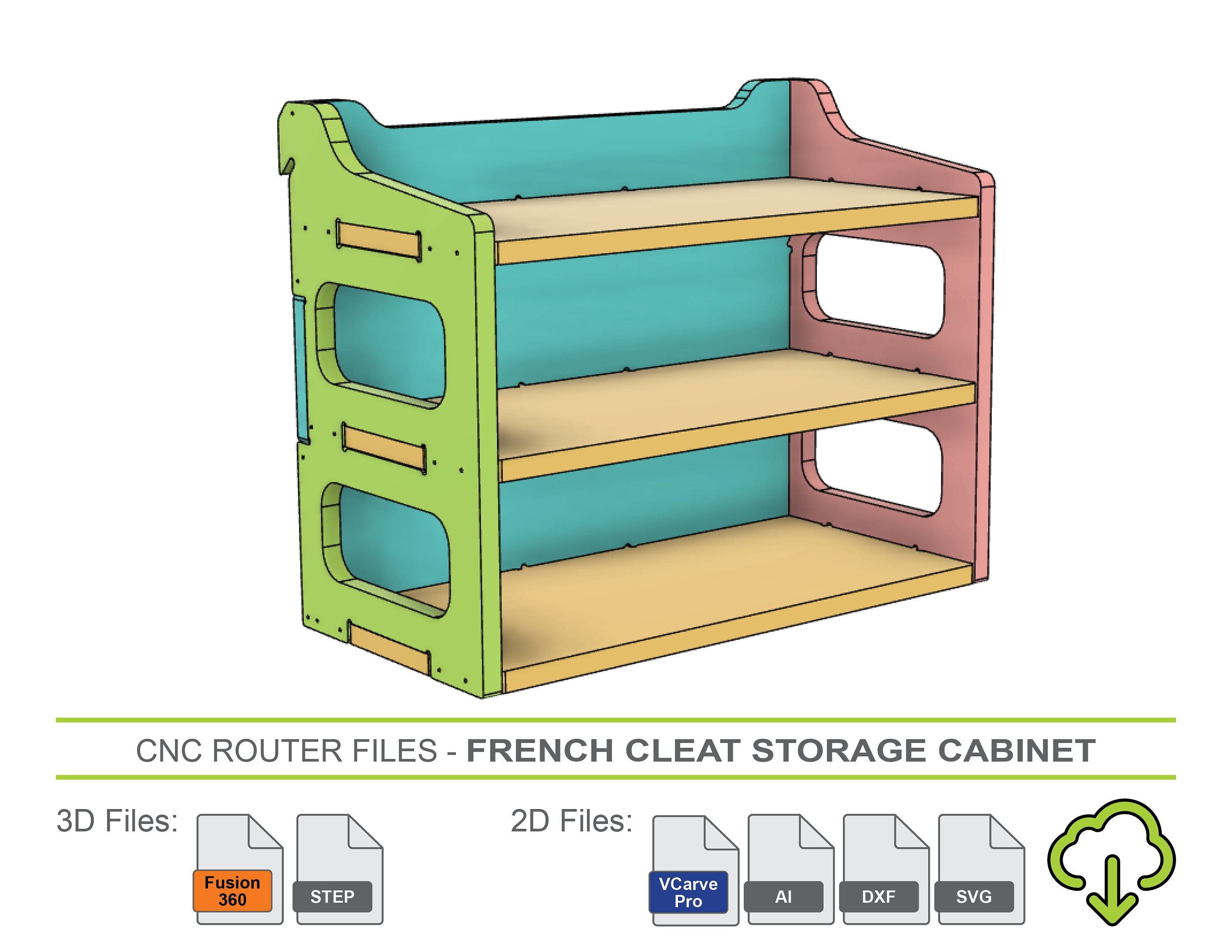 CNC Router Files French Cleat Shelf Cabinet Shelves Shelving French ...