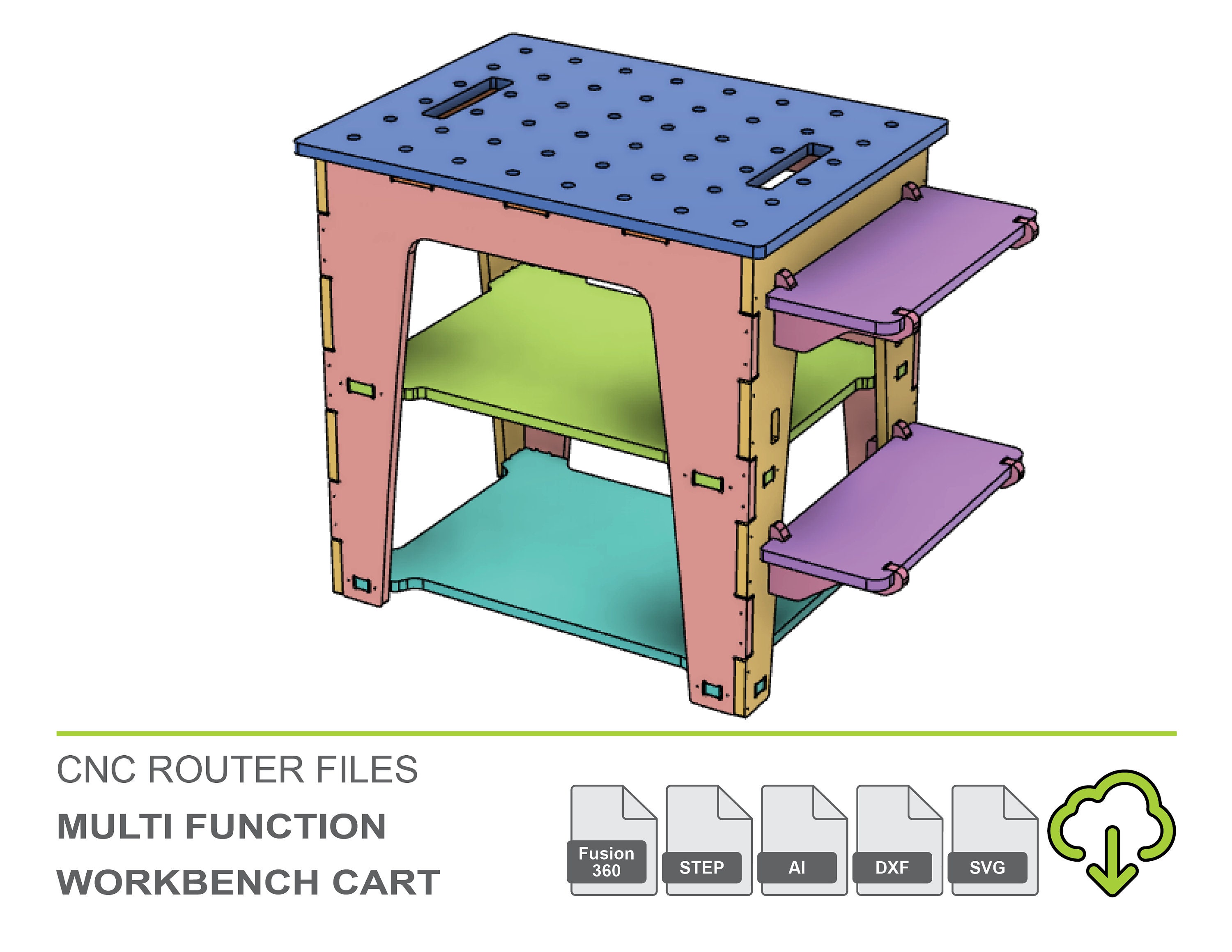 CNC Router Files Multi Function Workbench Cart Mobile - Etsy