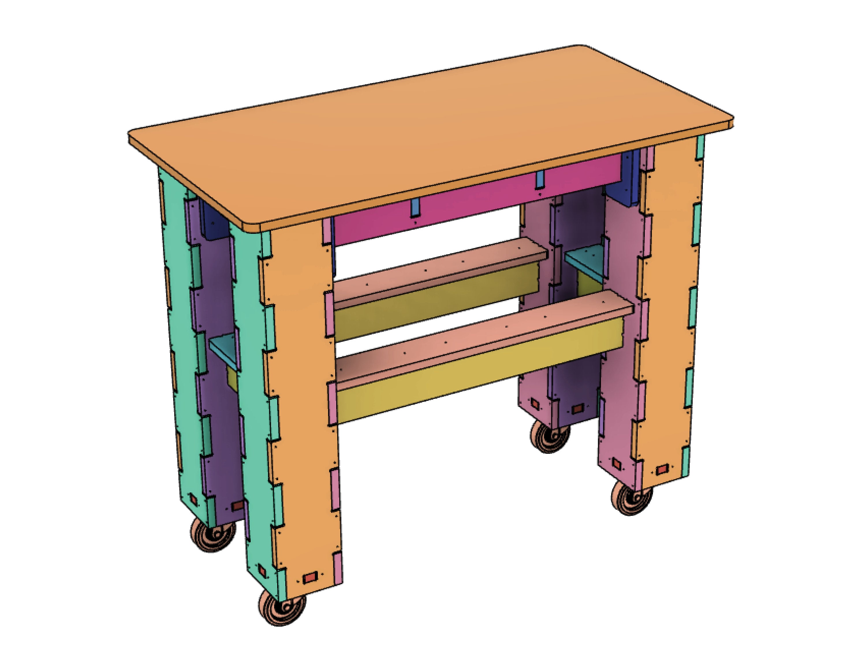 2x4 Workbench Table CNC Table Files , Workbench Plans, Fusion 360 STEP ...