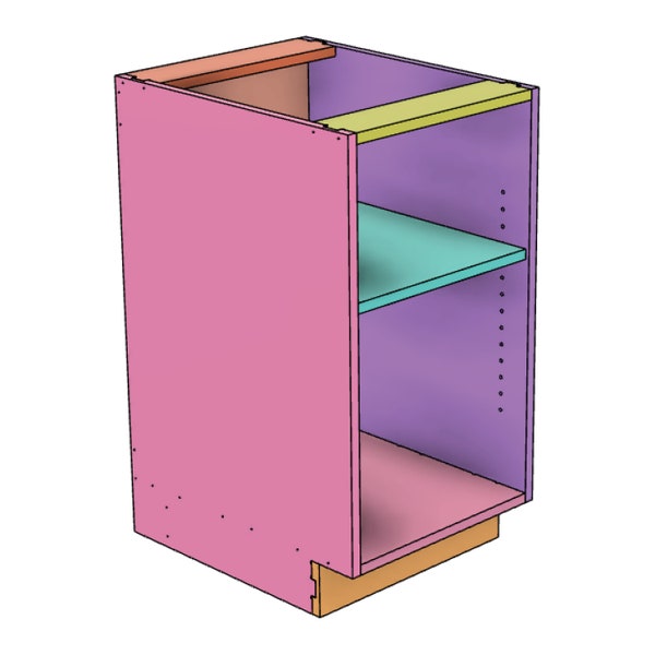 18" Shop Cabinet Carcass CNC Files , Woodworking Shop Cabinet Plans,  Fusion 360 STEP dxf eps svg illustrator design files