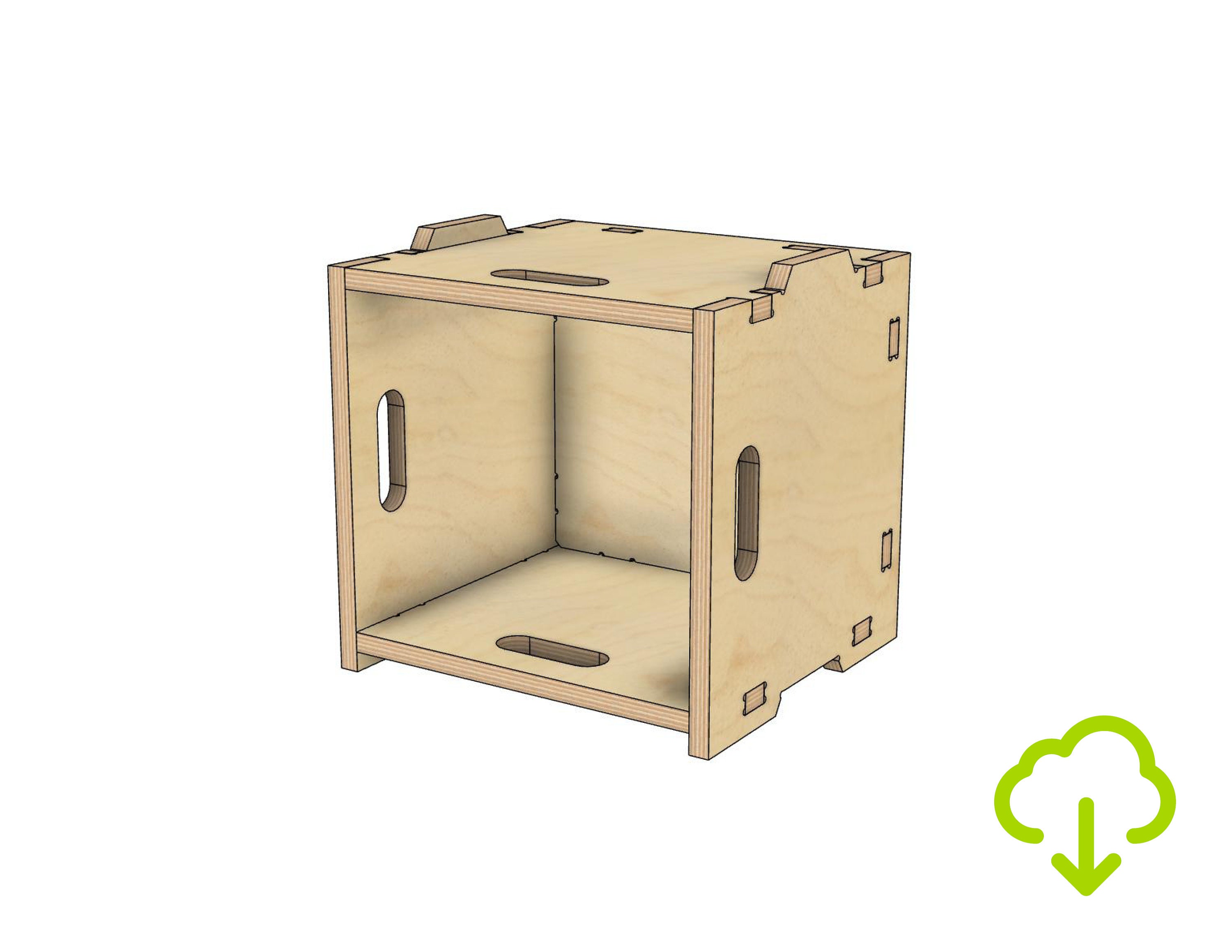 CNC File Stackable Vinyl Record Crate, DIY Modular Plywood Boxes